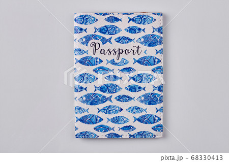 Closed passport with cover. Closed passport with cover. 68330413