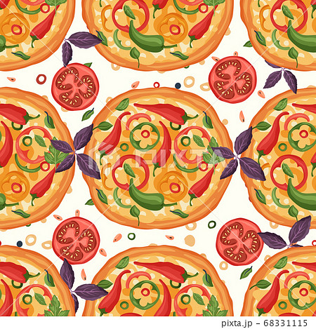 Pizza vector seamless pattern. 68331115