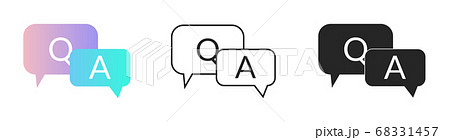 Q and A icons set. Question and Answer with speech 68331457