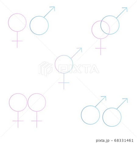 Gradient gender symbols icons set. Male female Gradient gender symbols icons set. Male female 68331461