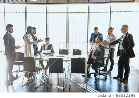 two companies trying to solve conflict 68332298