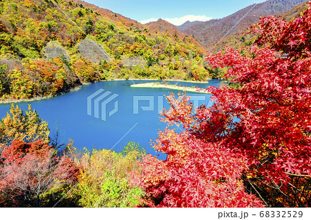 紅葉の奥四万湖 紅葉の奥四万湖 68332529