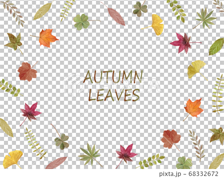 Autumn leaves frame painted by watercolor 68332672
