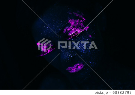Portrait of Beautiful Fashion Woman in Neon UF Portrait of Beautiful Fashion Woman in Neon UF 68332795