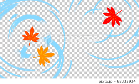 紅葉と波紋 白背景 壁紙のイラスト素材