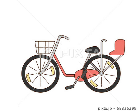 子供乗せ自転車のイラストのイラスト素材