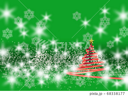 リボンのクリスマスツリー メタリックレッド 緑の背景(2) リボンのクリスマスツリー メタリックレッド 緑の背景(2) 68338177