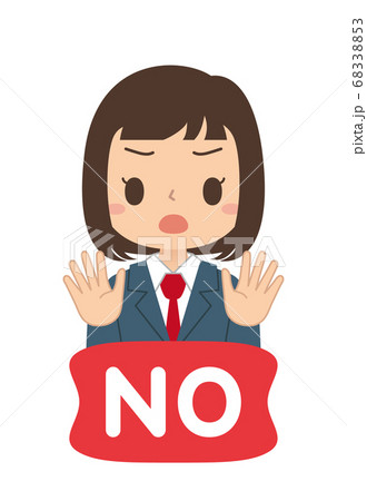 Noサインをする女の子のアイコン 高校生 中学生 イラストのイラスト素材 6353