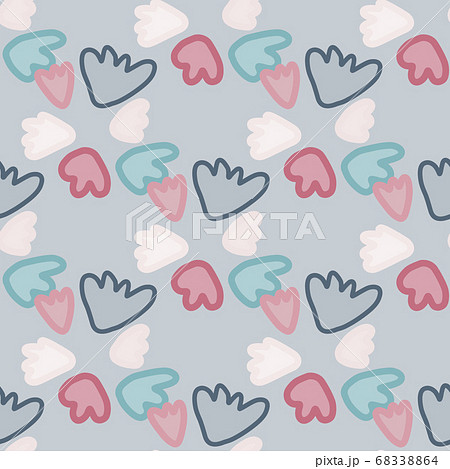 Floral seamless naive pattern with abstract 68338864