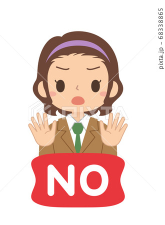NOサインをする女の子のアイコン　高校生　中学生　イラスト 68338865