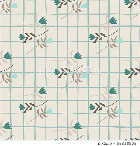Minimalistic tulip flower seamless pattern. Light Minimalistic tulip flower seamless pattern. Light 68338908
