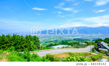 千曲川展望公園から善光寺平を望む(夏) 千曲川展望公園から善光寺平を望む(夏) 68339142