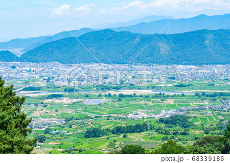 千曲川展望公園から善光寺平を望む（夏） 68339186