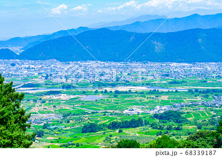 千曲川展望公園から善光寺平を望む（夏） 68339187