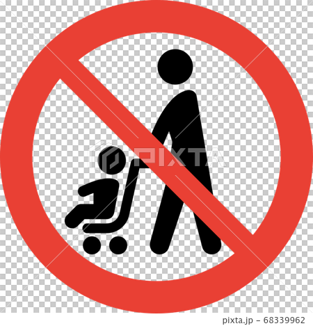 Stroller prohibited pictogram Stroller prohibited pictogram 68339962