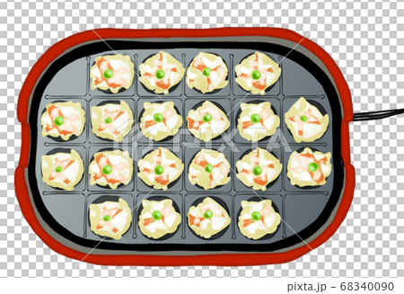 Takoyaki hot plate, Shumai, no line drawing 68340090