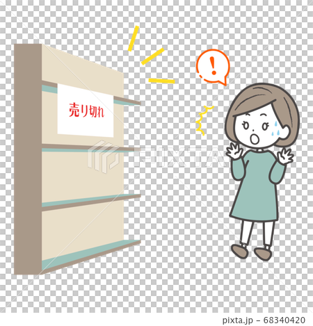 Illustration of a surprised woman sold out 68340420