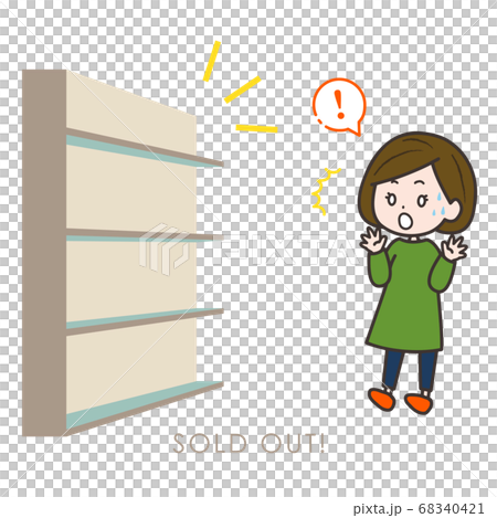 売り切れに驚く女性のイラスト 68340421
