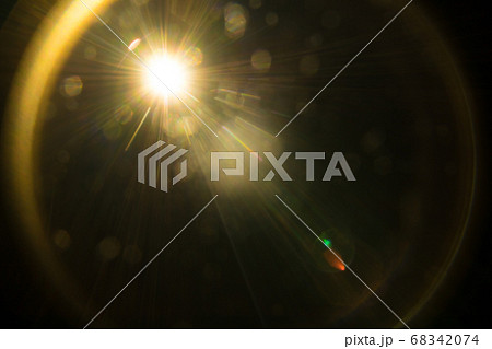 Abstract Natural Sun flare on the black 68342074