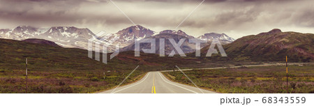 Road in Alaska Road in Alaska 68343559