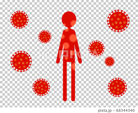 感染冠狀病毒的人的圖像插圖 68344340