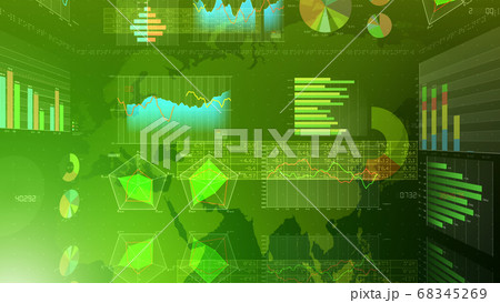 ビジネス 経済 金融 データ グラフ チャート 資料 成長 成功 3D イラスト 背景 バック 68345269