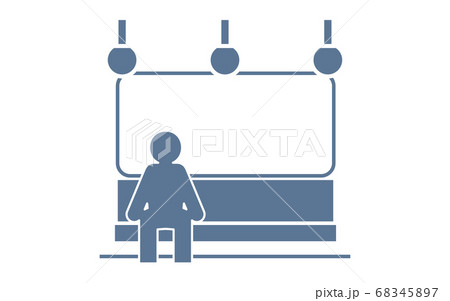 電車利用は混雑時を避けるよう勧めるアイコン 電車利用は混雑時を避けるよう勧めるアイコン 68345897