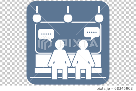 Icon recommending that you refrain from talking on the train 68345908