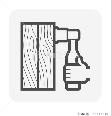 Rubber hammer and wood floor material and 68346040