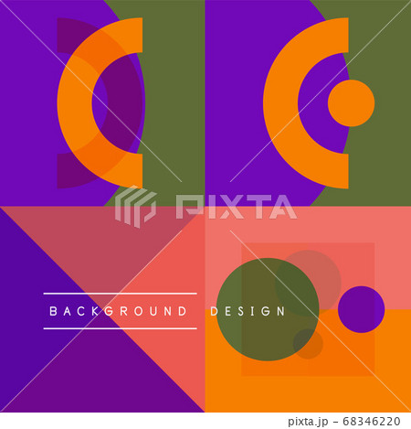 Neo memphis geometric pattern with circles, squares and lines. Pop art abstract background for covers, banners, flyers and posters and other templates 68346220