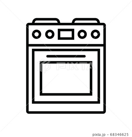 Stove oven icon vector sign isolated on white background. Line art style stove icon vector illustration. 68346625