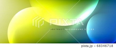 Vector abstract background liquid bubble circles on fluid gradient with shadows and light effects. Shiny design templates for text 68346718