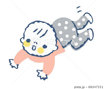 ハイハイする赤ちゃんのイラスト素材
