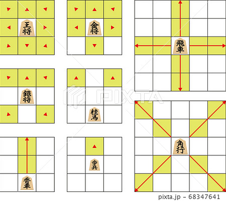 将棋のルール 解説図のイメージイラストのイラスト素材