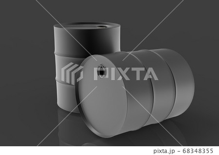 Two Black Metal Industrial Oil Barrels 3D Two Black Metal Industrial Oil Barrels 3D 68348355