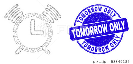 Blue Scratched Tomorrow Only Seal and Web Mesh...のイラスト素材 [68349182] - PIXTA