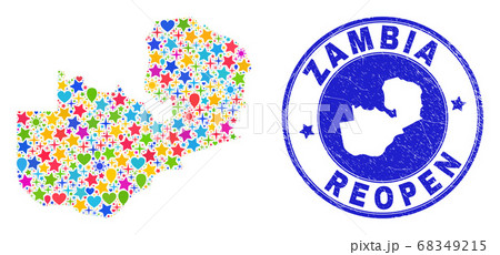 Reopening Zambia Map Collage and Grunge Stamp Reopening Zambia Map Collage and Grunge Stamp 68349215