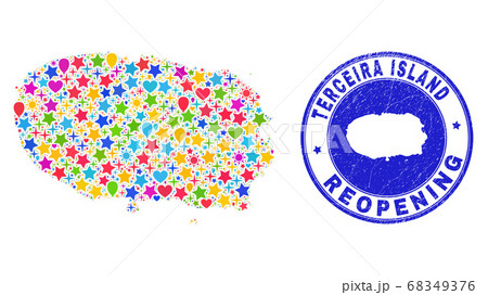 Reopening Terceira Island Map Mosaic and Scratched Seal Reopening Terceira Island Map Mosaic and Scratched Seal 68349376