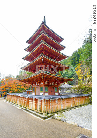 奈良 秋の長谷寺、五重塔 奈良 秋の長谷寺、五重塔 68349518