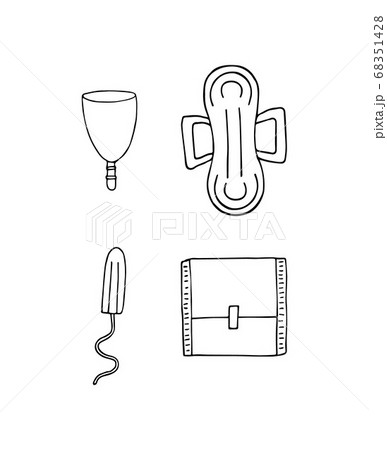 Vector set of menstrual pad tampon Vector set of menstrual pad tampon 68351428