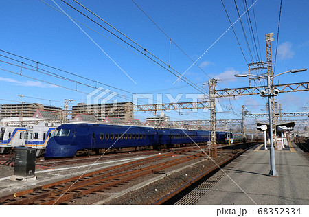 南海電気鉄道 住之江検車区の特急ラピートの写真素材