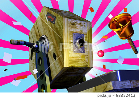 福引きイメージ (効果バック付き：3DCG) 68352412