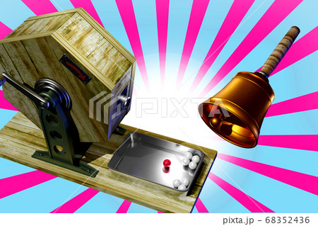 福引きイメージ (効果バック付き：3DCG) 68352436