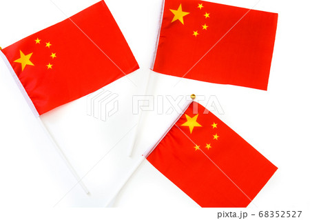 Chinese flag isolated on white background	 68352527