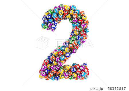 Number 2, from colored lottery balls, 3D rendering Number 2, from colored lottery balls, 3D rendering 68352817