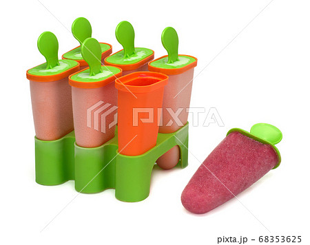 Fruit ice cream in special forms. Bright color, summer mood. Fruit ice cream in special forms. Bright color, summer mood. 68353625