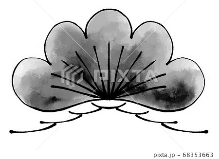 年賀素材 松 年賀21 水墨画 のイラスト素材