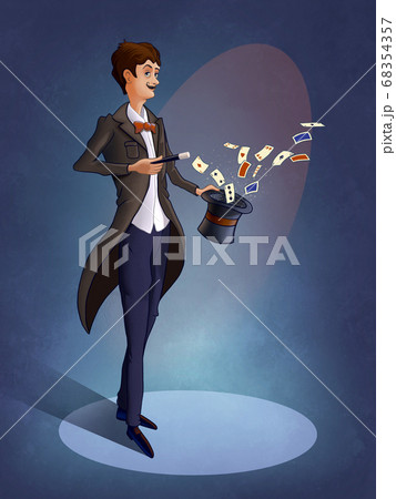 Illusionist performing a trick 68354357