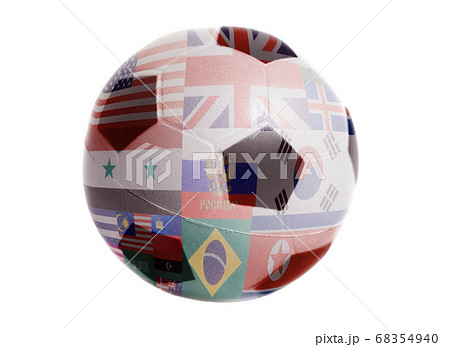 Flags all countries on Soccer ball 68354940
