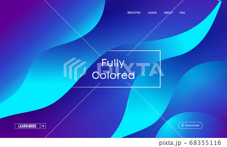 Blue abstract paper cut website background. Landing page concept. Vector illustration 68355116